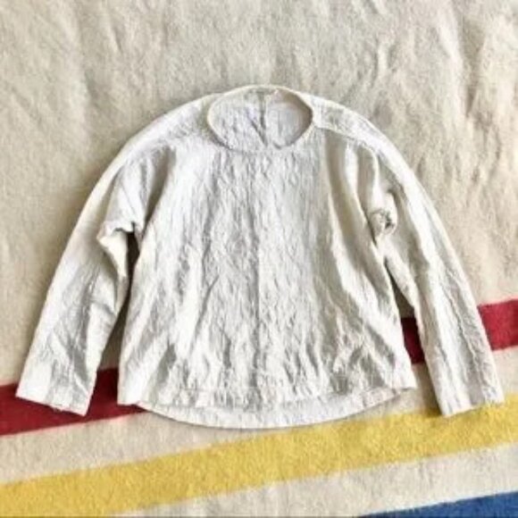 Black Crane textured jacquard top. XS. Cream color. - Picture 6 of 6